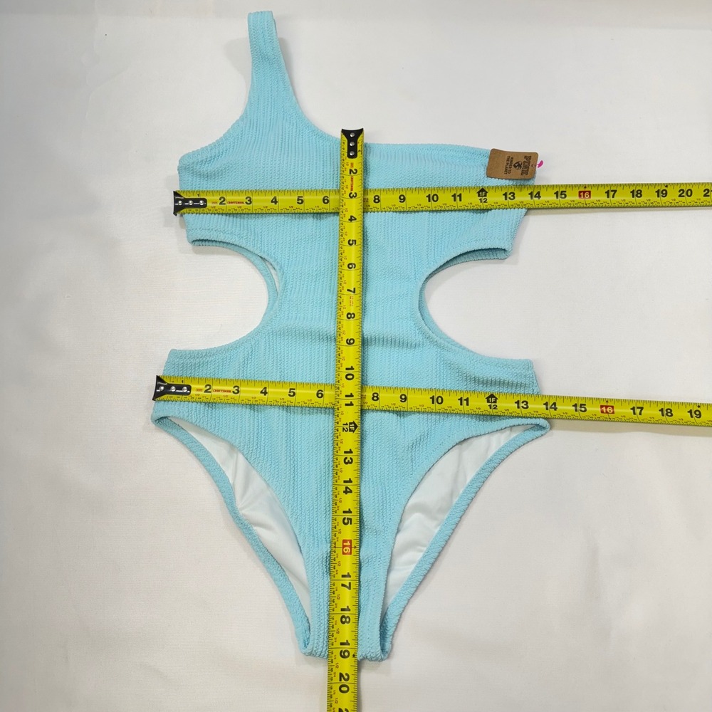 NEW PINK Victoria's Secret One Piece Swimsuit Women S Blue Cutout One Shoulder - Picture 11 of 15
